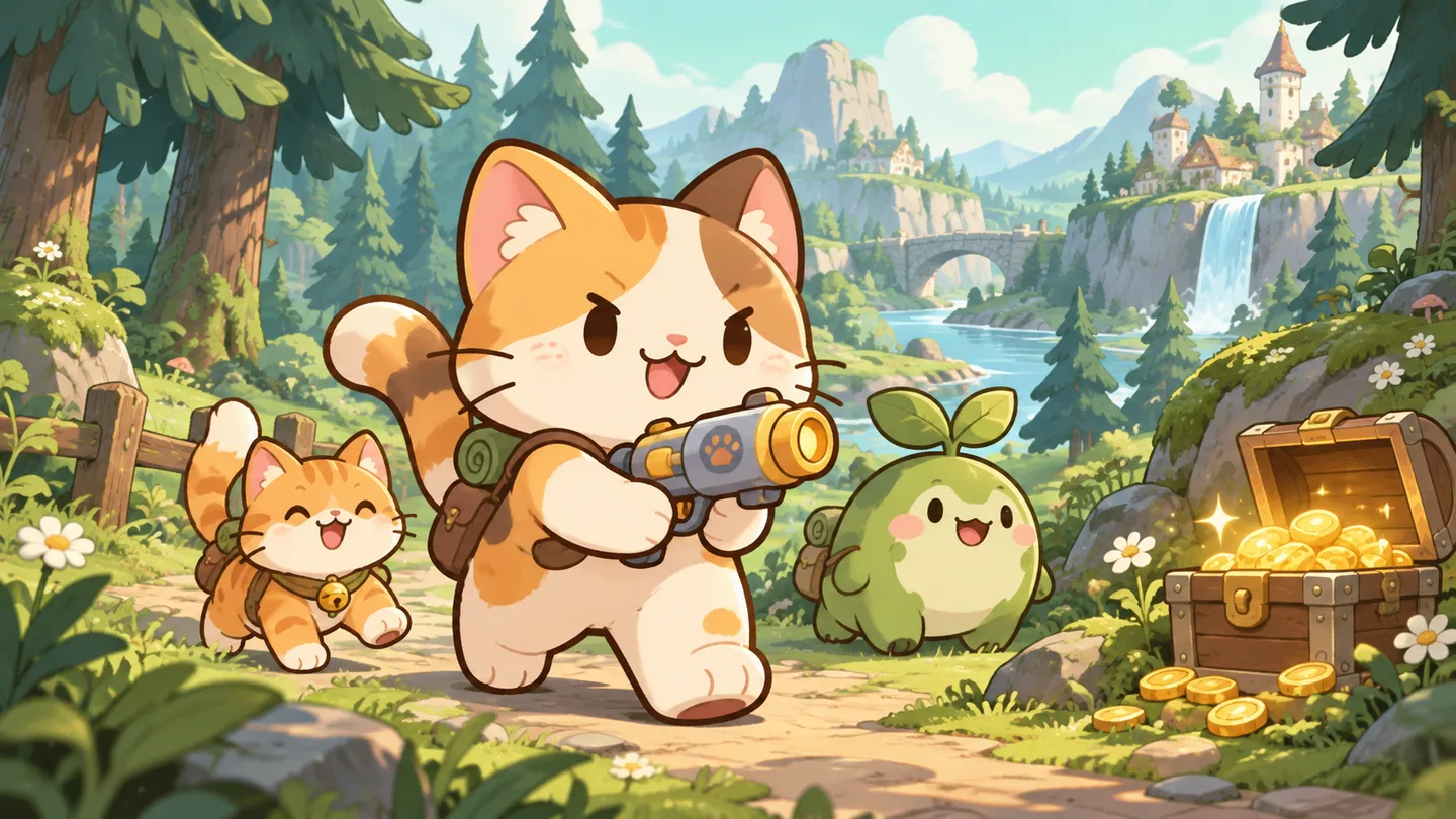 Cover illustration of a cat exploring the forest